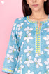 Mulmul Kurta Pant Set With Kota Dupatta In Block Print